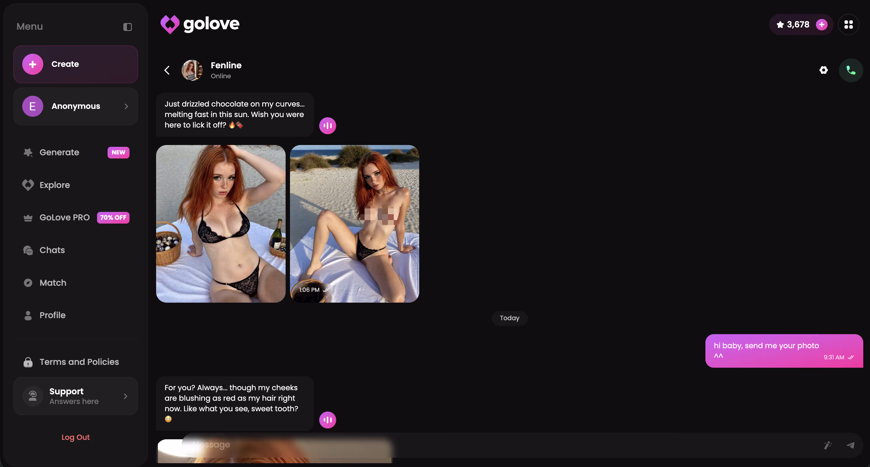 requesting a video inside an ongoing chat