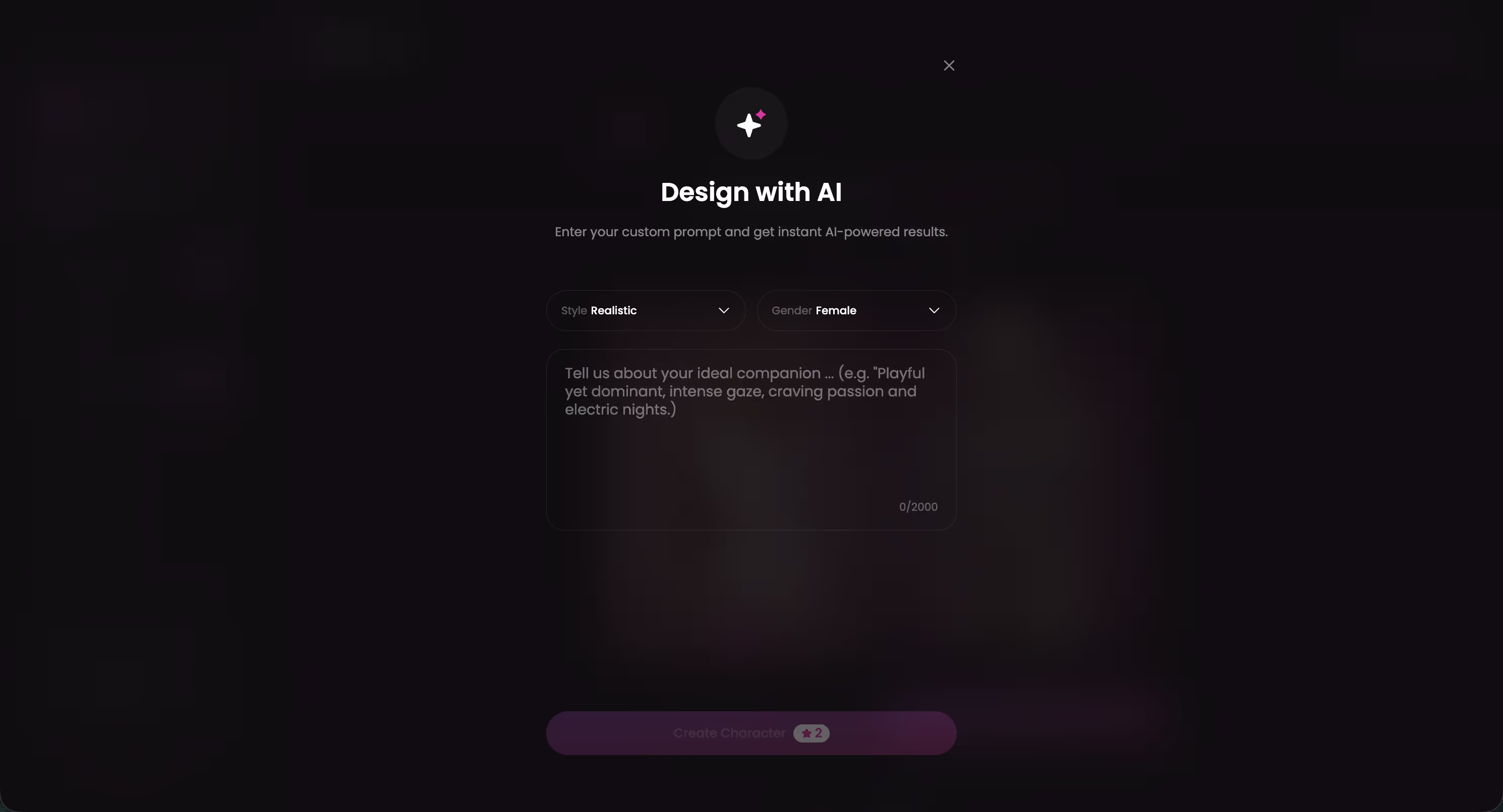 Design with AI — describe a custom AI character in text — one piece ai hentai
